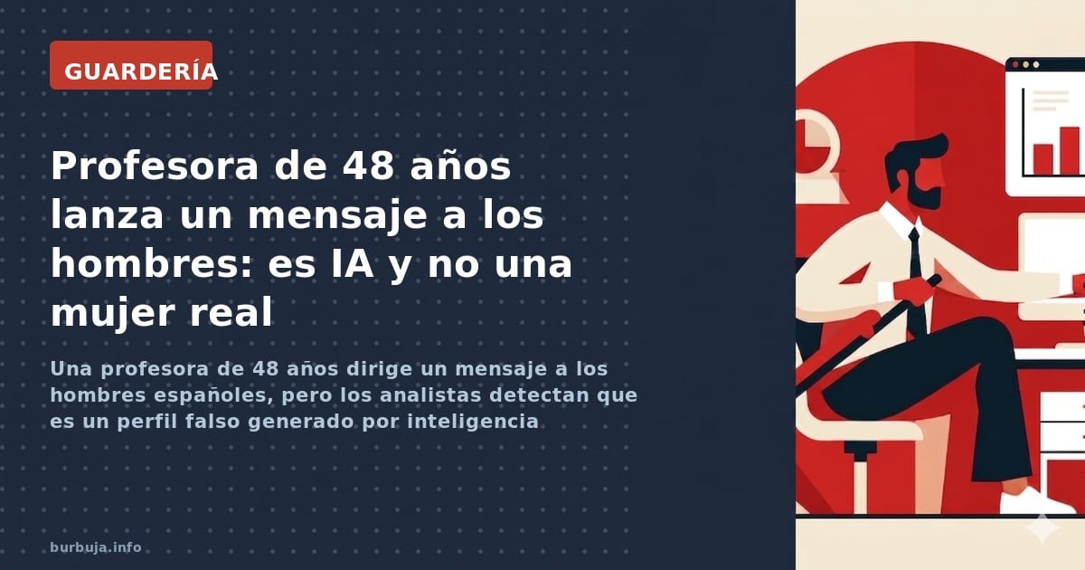 Una profesora de 48 años dirige un mensaje a los hombres españoles, pero los analistas detectan que es un perfil falso genera