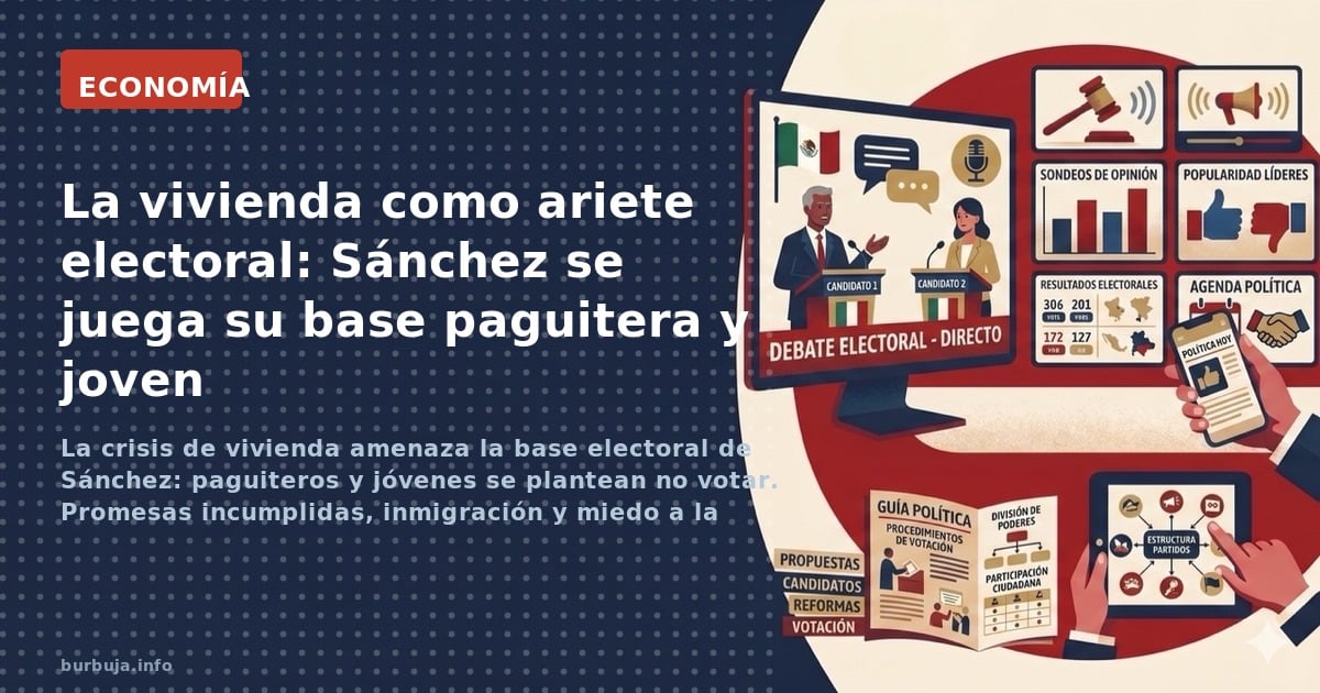 La crisis de vivienda amenaza la base electoral de Sánchez: paguiteros y jóvenes se plantean no votar. Promesas incumplidas, 