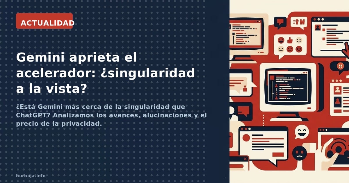 ¿Está Gemini más cerca de la singularidad que ChatGPT? Analizamos los avances, alucinaciones y el precio de la privacidad.
