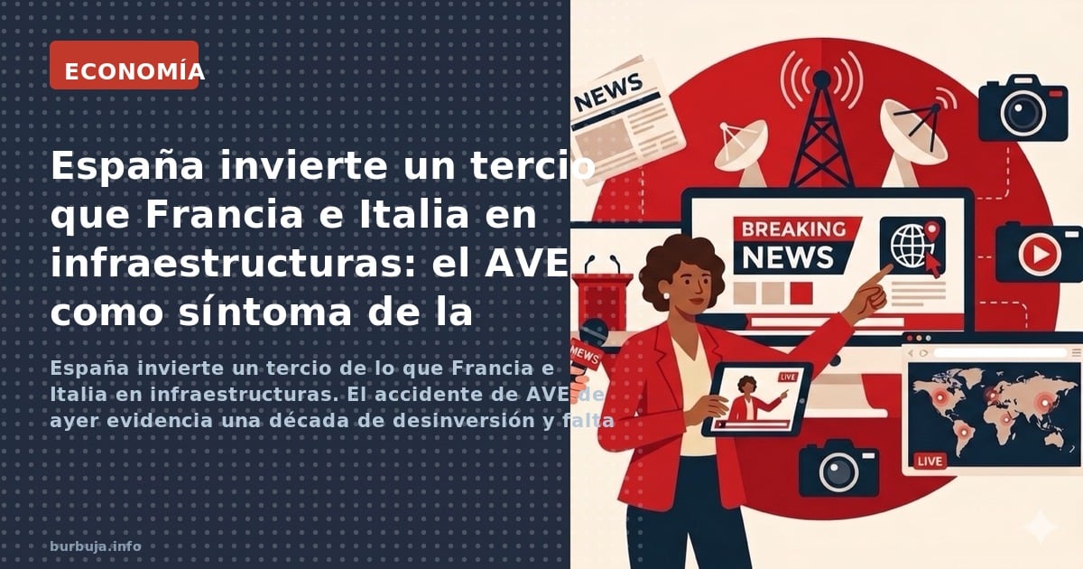 España invierte un tercio de lo que Francia e Italia en infraestructuras. El accidente de AVE de ayer evidencia una década de