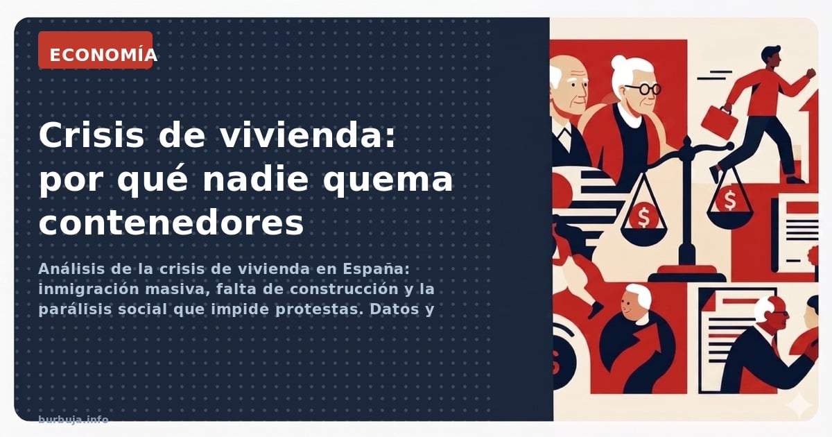 Análisis de la crisis de vivienda en España: inmigración masiva, falta de construcción y la parálisis social que impide prote