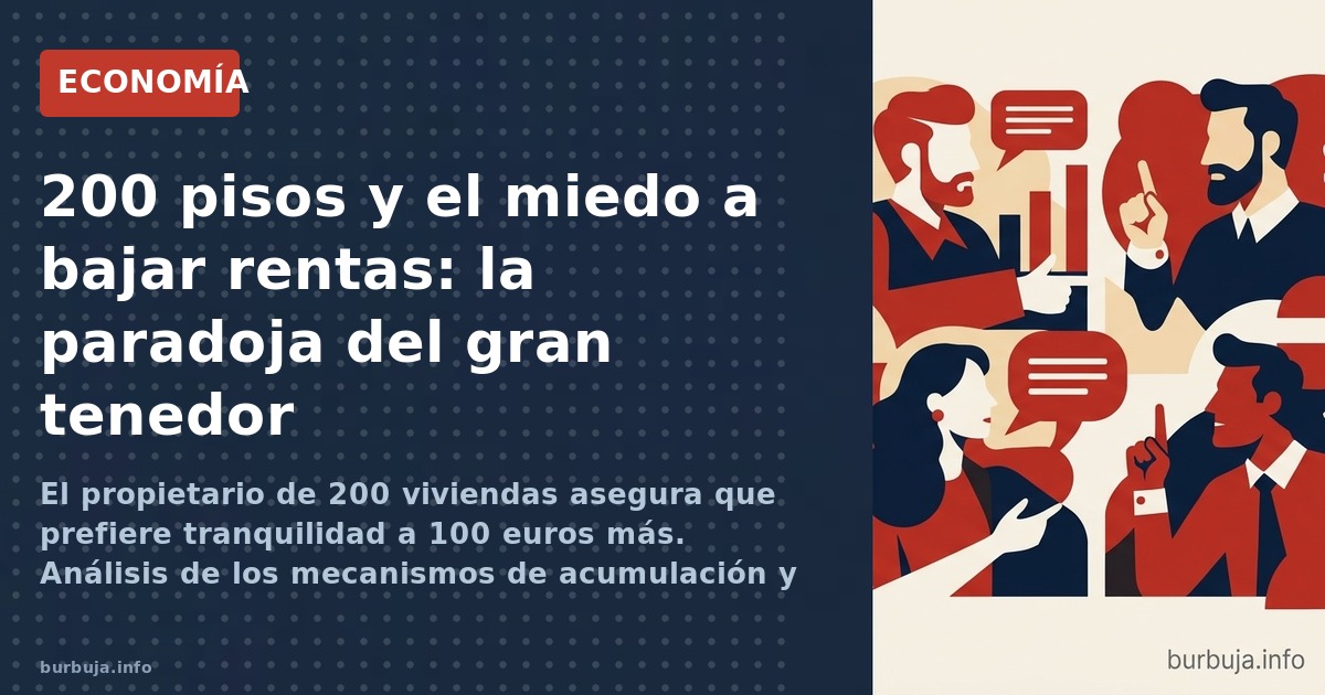 El propietario de 200 viviendas asegura que prefiere tranquilidad a 100 euros más. Análisis de los mecanismos de acumulación 
