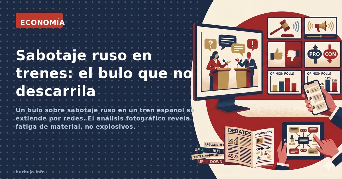 Un bulo sobre sabotaje ruso en un tren español se extiende por redes. El análisis fotográfico revela fatiga de material, no e