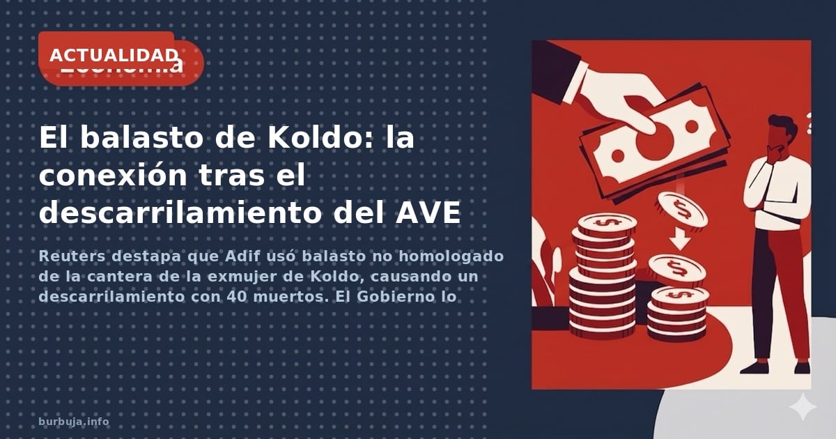 Reuters destapa que Adif usó balasto no homologado de la cantera de la exmujer de Koldo, causando un descarrilamiento con 40 