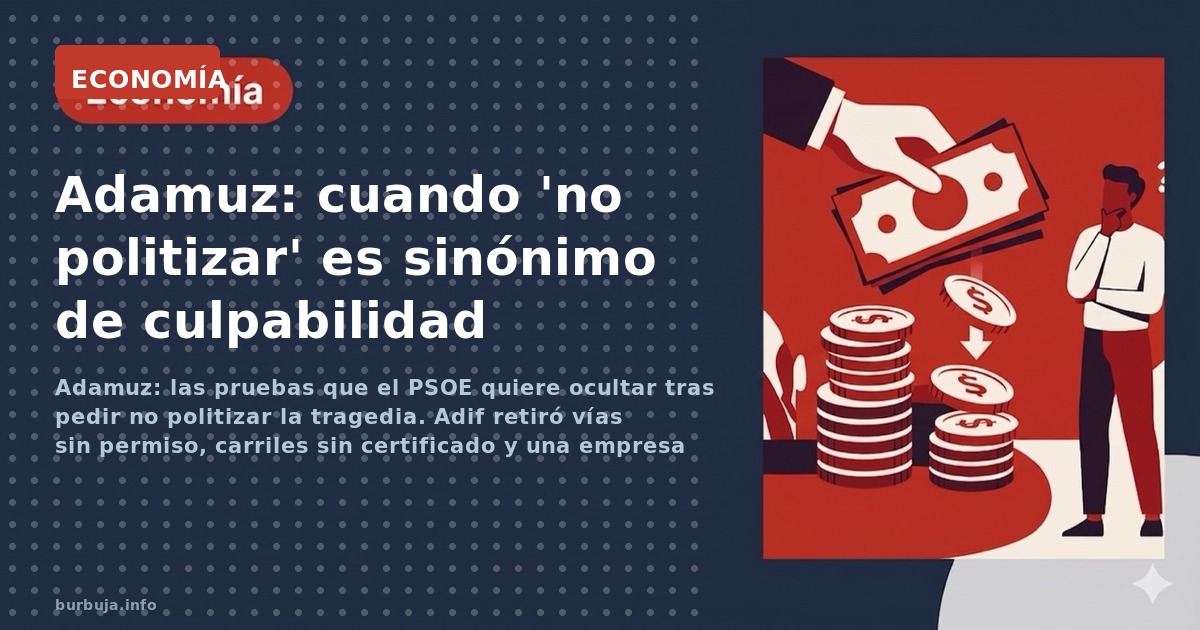 Adamuz: las pruebas que el PSOE quiere ocultar tras pedir no politizar la tragedia. Adif retiró vías sin permiso, carriles si