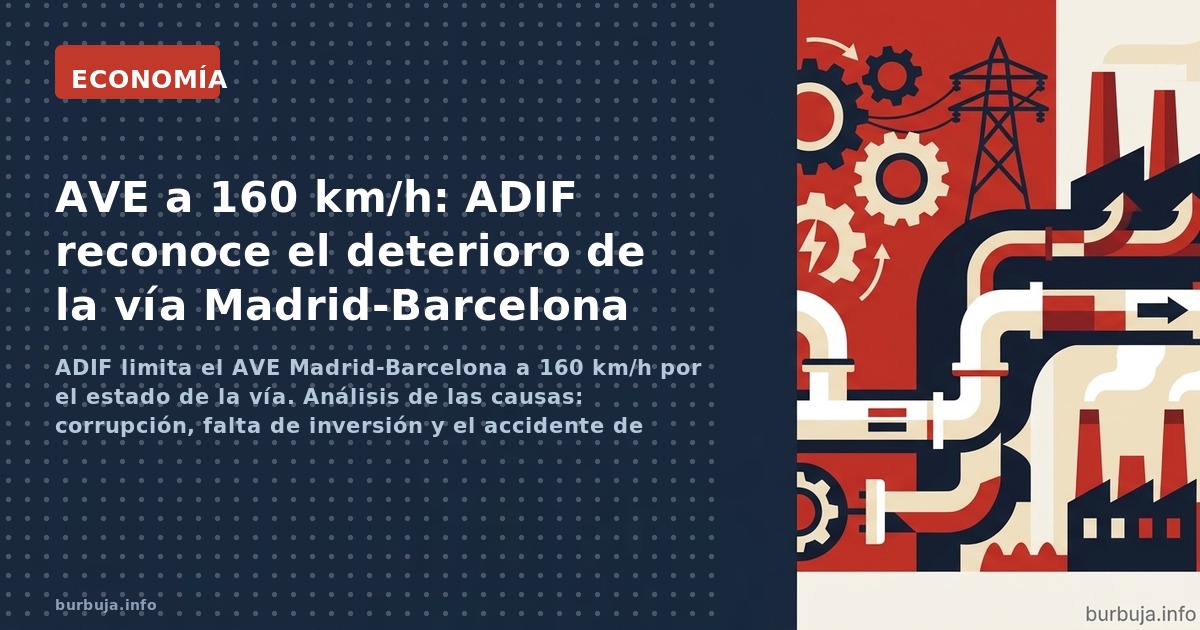 ADIF limita el AVE Madrid-Barcelona a 160 km/h por el estado de la vía. Análisis de las causas: corrupción, falta de inversió