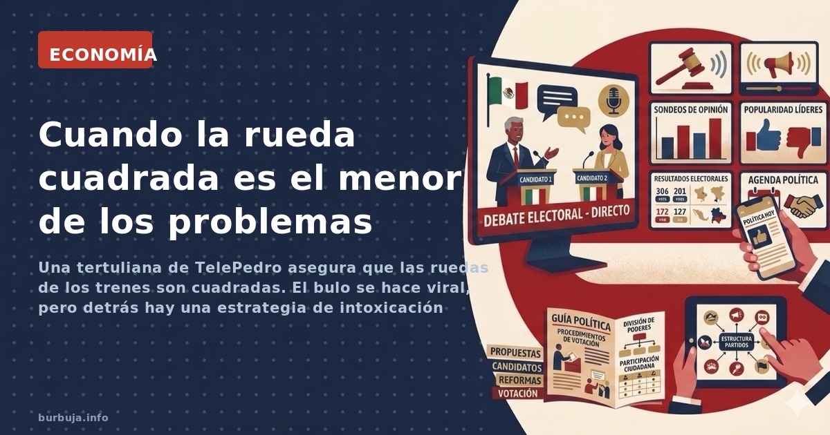 Una tertuliana de TelePedro asegura que las ruedas de los trenes son cuadradas. El bulo se hace viral, pero detrás hay una es
