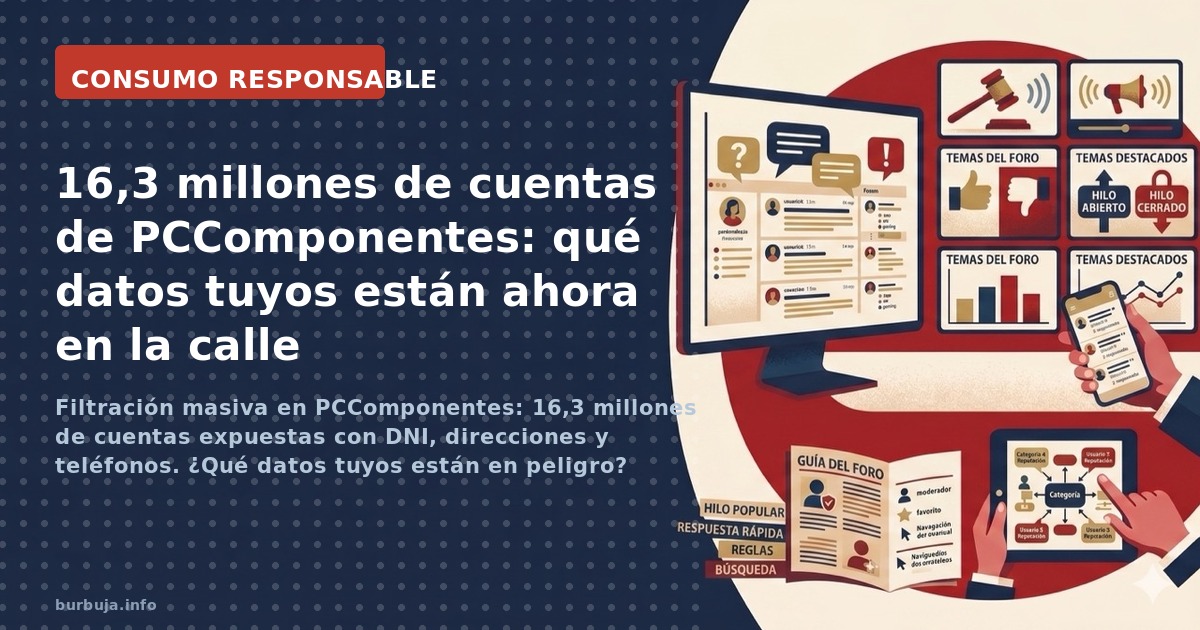 Filtración masiva en PCComponentes: 16,3 millones de cuentas expuestas con DNI, direcciones y teléfonos. ¿Qué datos tuyos est