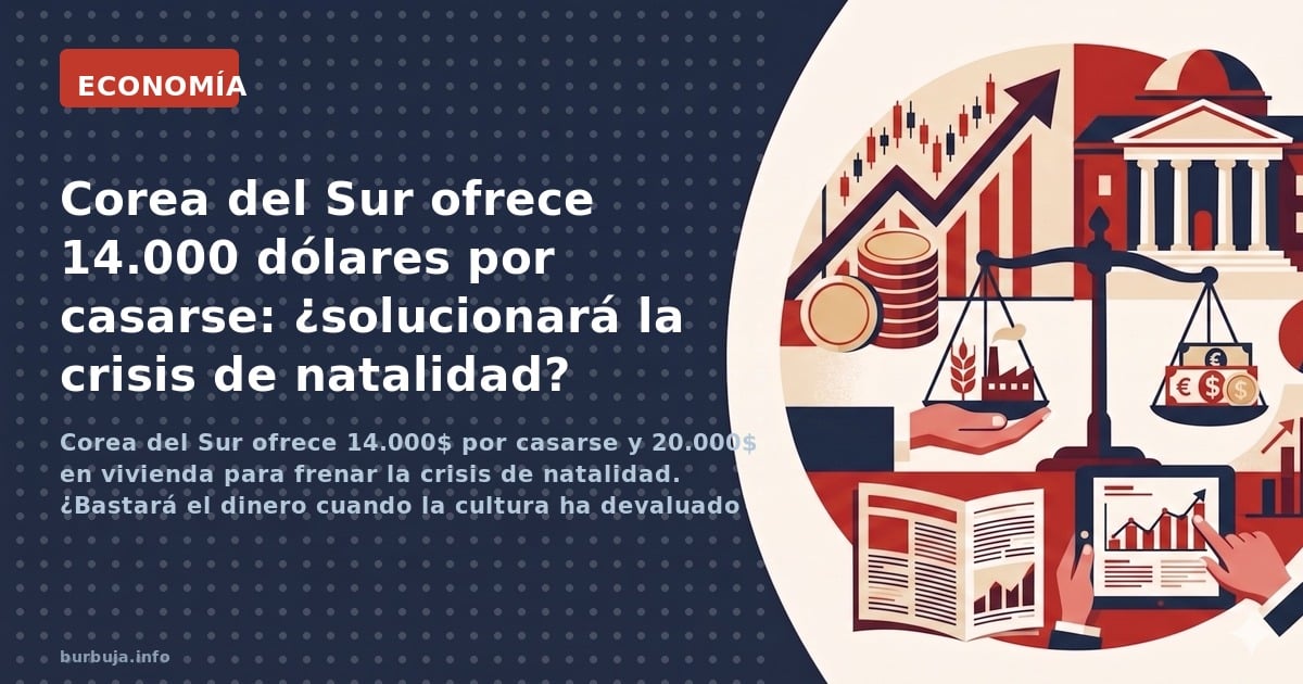 Corea del Sur ofrece 14.000$ por casarse y 20.000$ en vivienda para frenar la crisis de natalidad. ¿Bastará el dinero cuando 