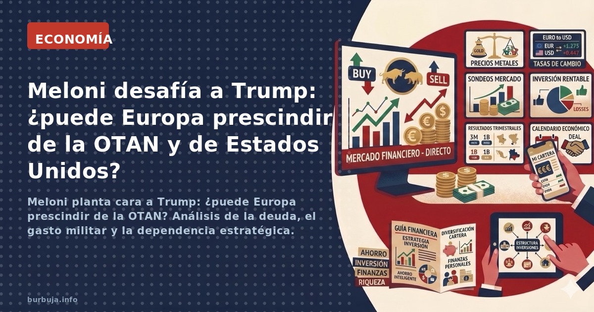 Meloni planta cara a Trump: ¿puede Europa prescindir de la OTAN? Análisis de la deuda, el gasto militar y la dependencia estr