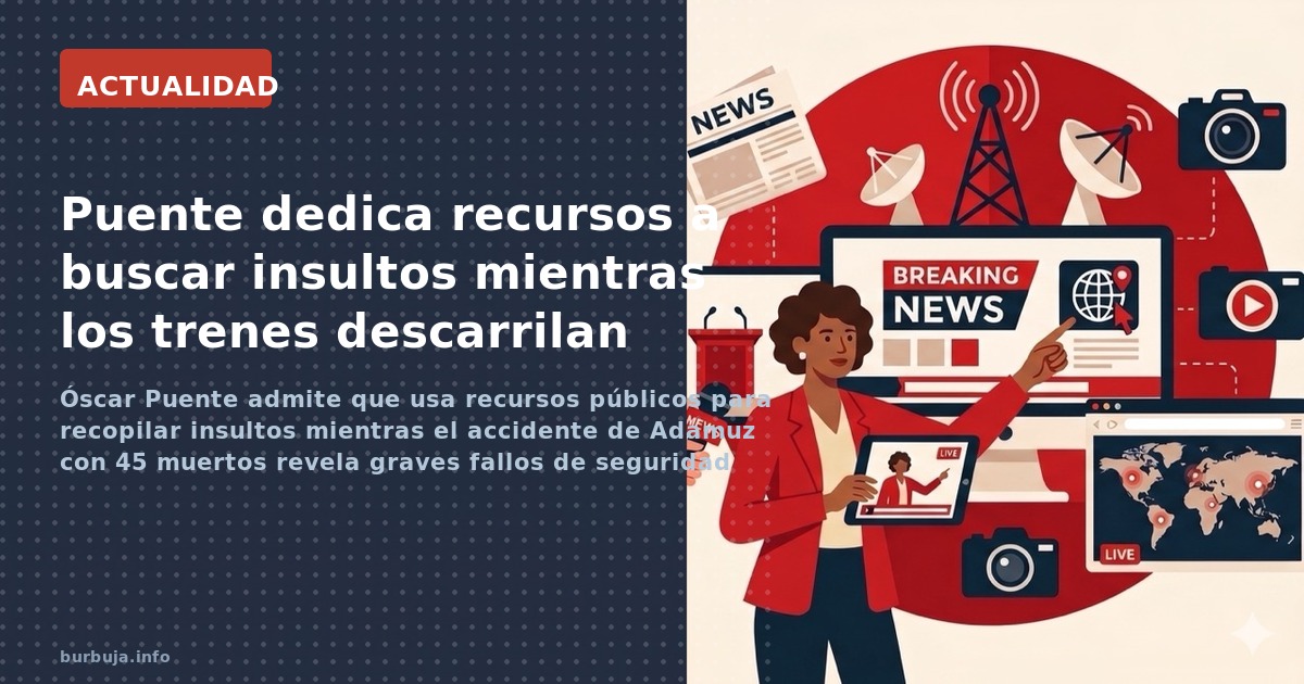 Óscar Puente admite que usa recursos públicos para recopilar insultos mientras el accidente de Adamuz con 45 muertos revela g