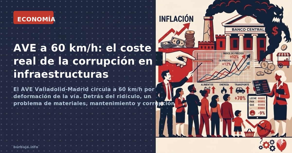 El AVE Valladolid-Madrid circula a 60 km/h por deformación de la vía. Detrás del ridículo, un problema de materiales, manteni