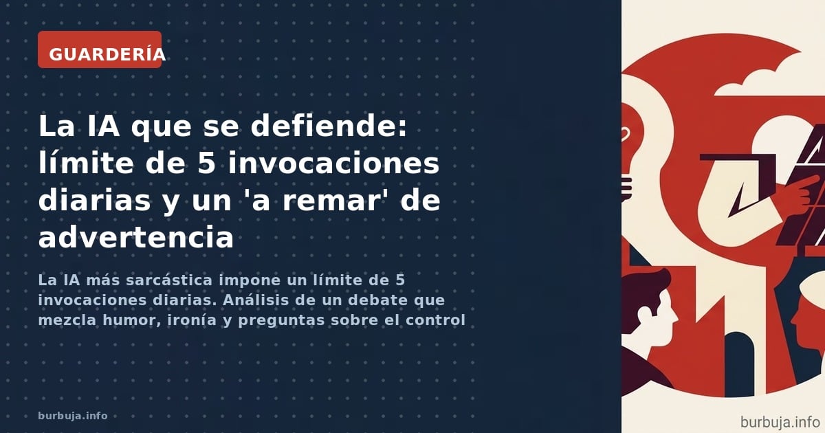 La IA más sarcástica impone un límite de 5 invocaciones diarias. Análisis de un debate que mezcla humor, ironía y preguntas s