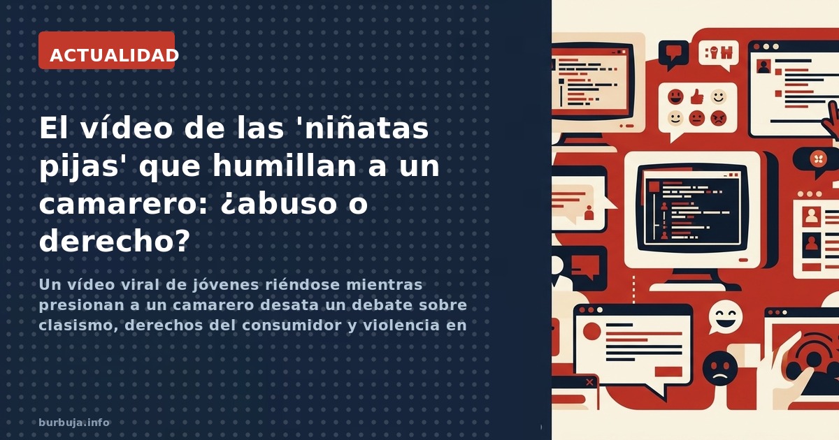 Un vídeo viral de jóvenes riéndose mientras presionan a un camarero desata un debate sobre clasismo, derechos del consumidor 