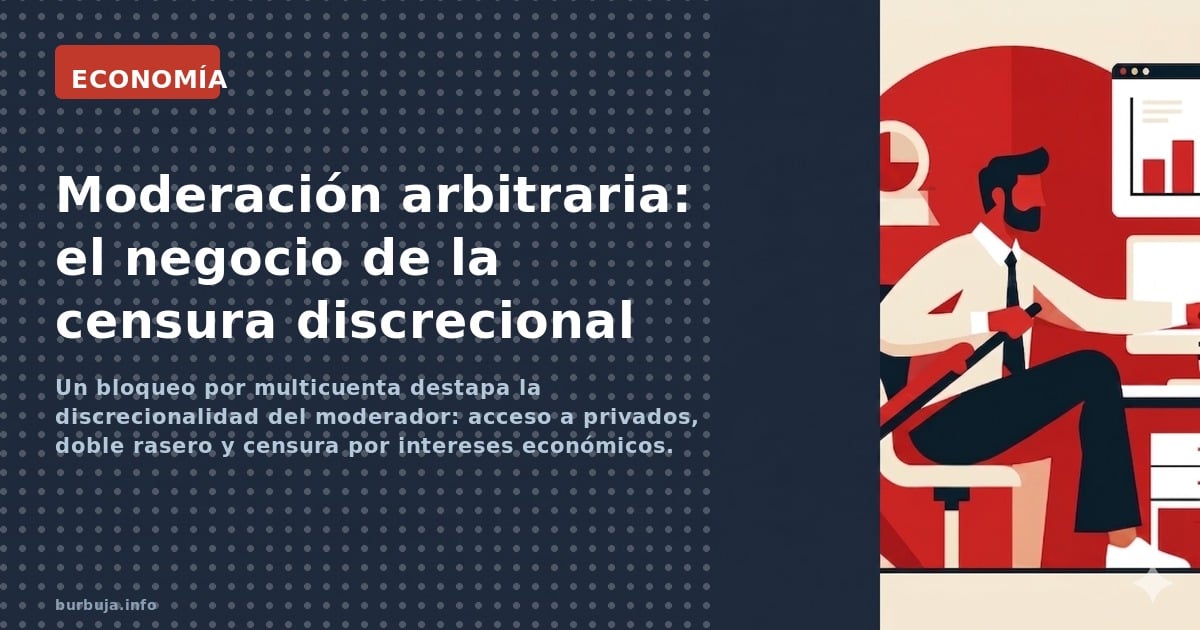 Un bloqueo por multicuenta destapa la discrecionalidad del moderador: acceso a privados, doble rasero y censura por intereses
