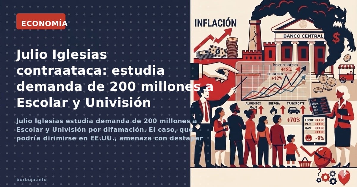 Julio Iglesias estudia demanda de 200 millones a Escolar y Univisión por difamación. El caso, que podría dirimirse en EE.UU.,