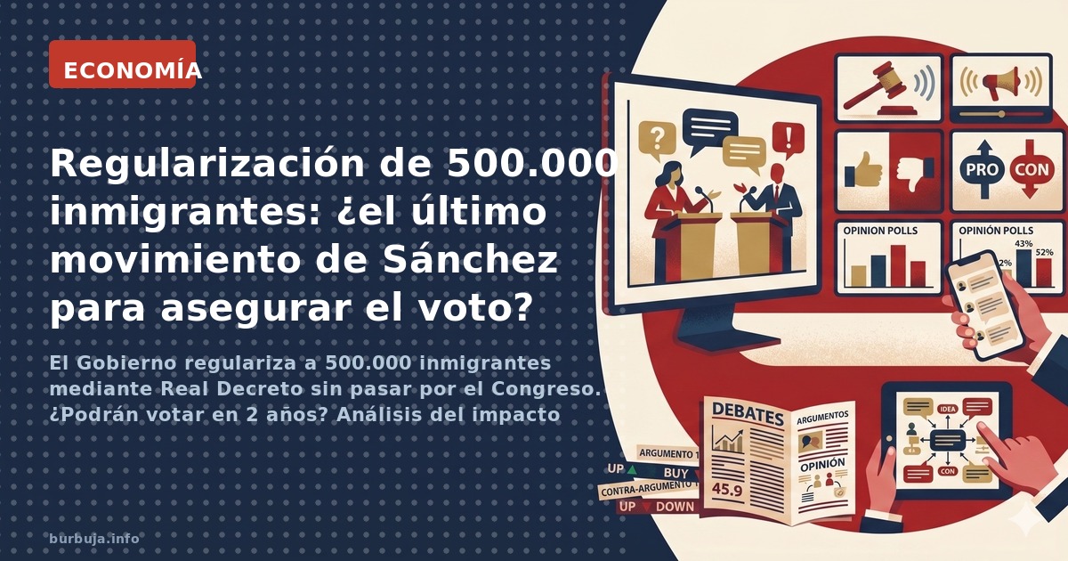El Gobierno regulariza a 500.000 inmigrantes mediante Real Decreto sin pasar por el Congreso. ¿Podrán votar en 2 años? Anális