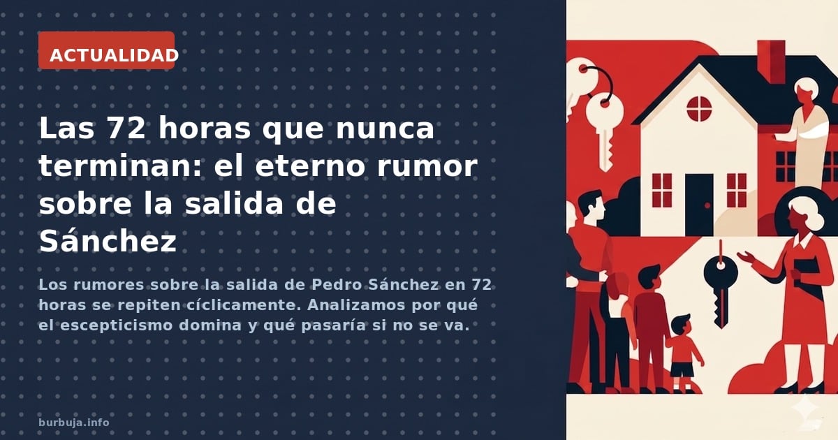 Los rumores sobre la salida de Pedro Sánchez en 72 horas se repiten cíclicamente. Analizamos por qué el escepticismo domina y