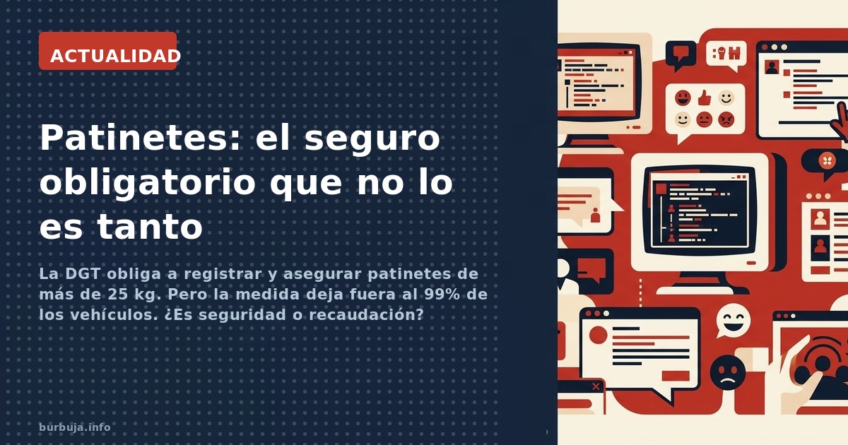 La DGT obliga a registrar y asegurar patinetes de más de 25 kg. Pero la medida deja fuera al 99% de los vehículos. ¿Es seguri