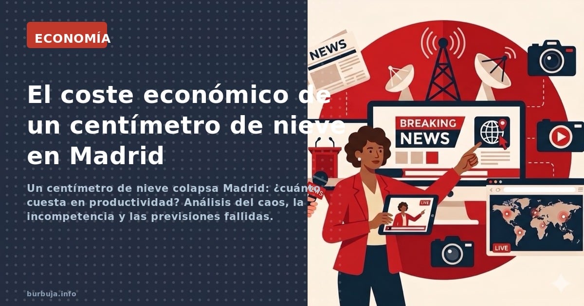 Un centímetro de nieve colapsa Madrid: ¿cuánto cuesta en productividad? Análisis del caos, la incompetencia y las previsiones