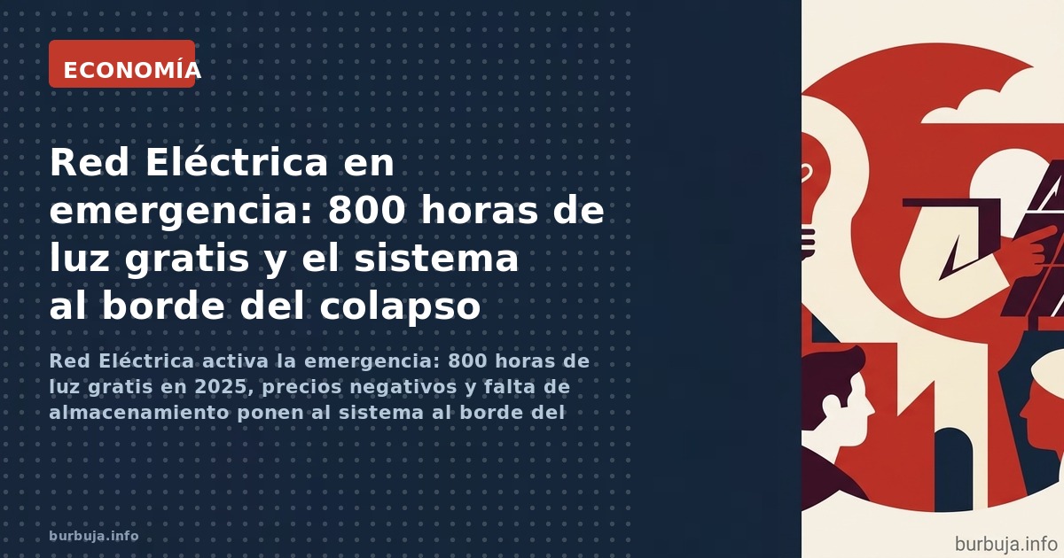 Red Eléctrica activa la emergencia: 800 horas de luz gratis en 2025, precios negativos y falta de almacenamiento ponen al sis
