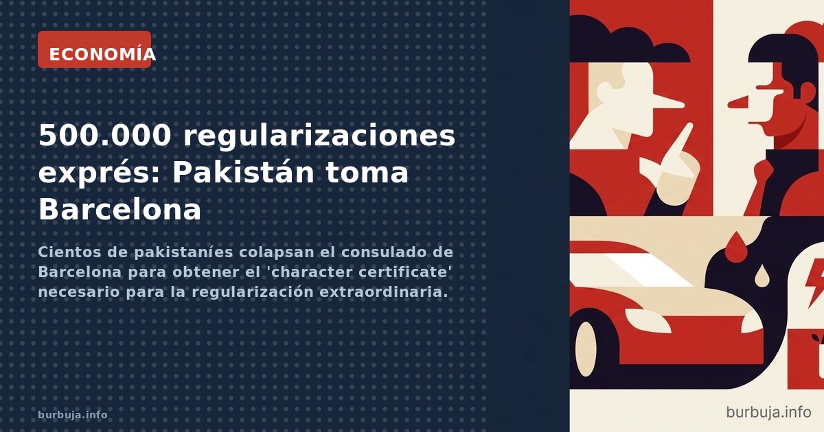 Cientos de pakistaníes colapsan el consulado de Barcelona para obtener el 'character certificate' necesario para la regulariz