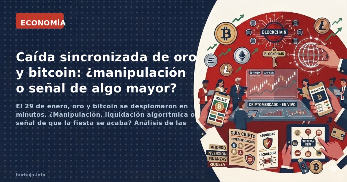 El 29 de enero, oro y bitcoin se desplomaron en minutos. ¿Manipulación, liquidación algorítmica o señal de que la fiesta se a