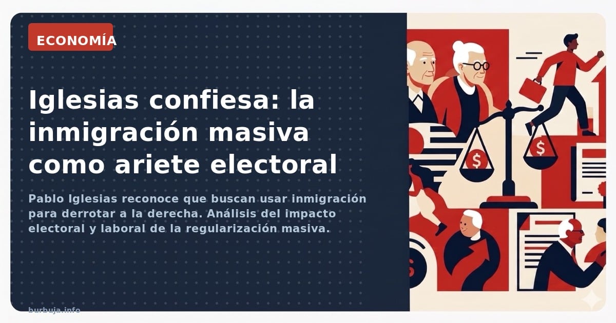 Pablo Iglesias reconoce que buscan usar inmigración para derrotar a la derecha. Análisis del impacto electoral y laboral de l