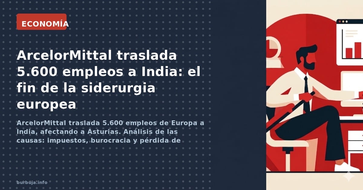 ArcelorMittal traslada 5.600 empleos de Europa a India, afectando a Asturias. Análisis de las causas: impuestos, burocracia y