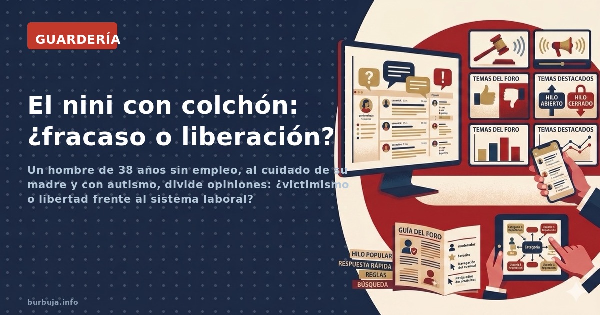Un hombre de 38 años sin empleo, al cuidado de su madre y con autismo, divide opiniones: ¿victimismo o libertad frente al sis