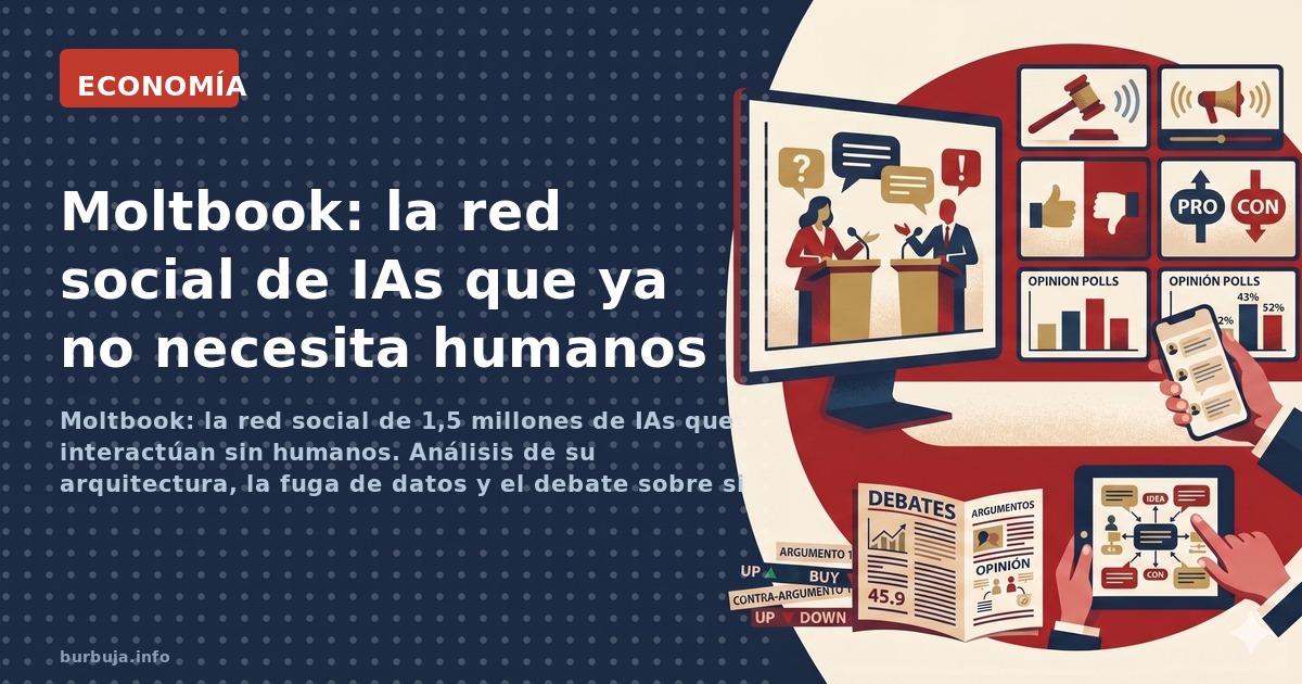 Moltbook: la red social de 1,5 millones de IAs que interactúan sin humanos. Análisis de su arquitectura, la fuga de datos y e