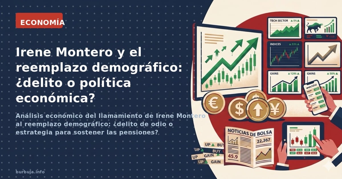 Análisis económico del llamamiento de Irene Montero al reemplazo demográfico: ¿delito de odio o estrategia para sostener las 
