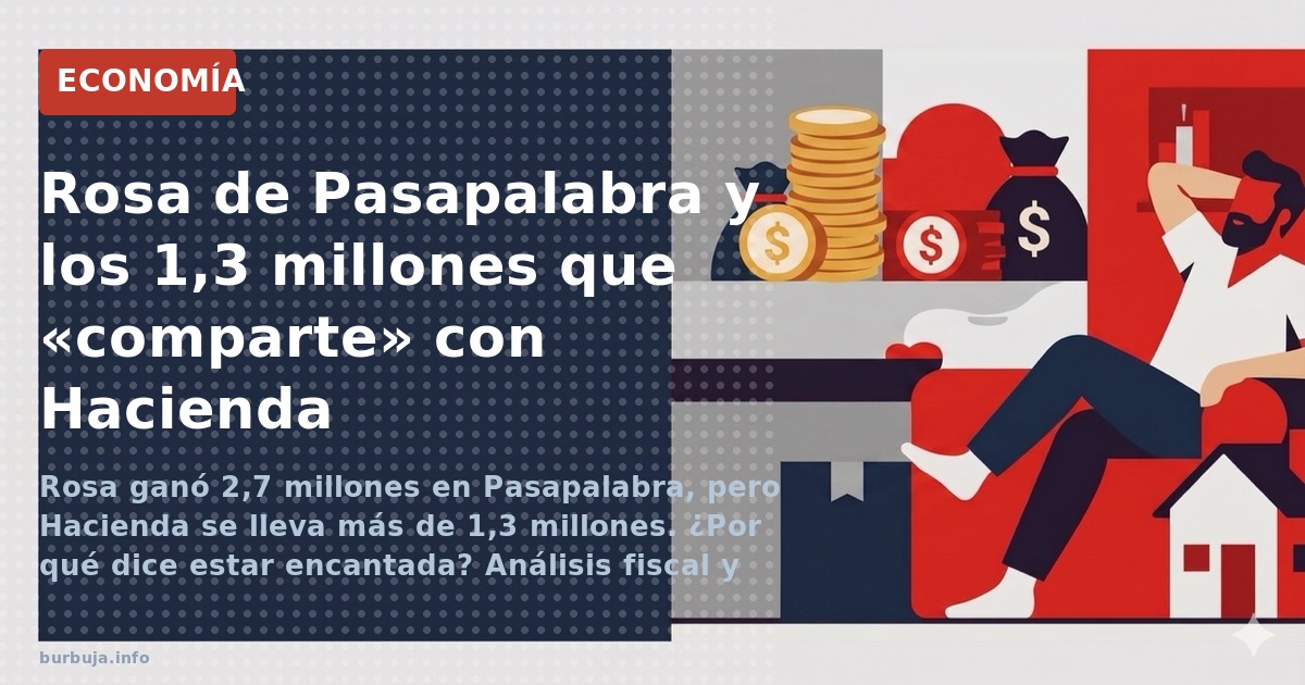 Rosa ganó 2,7 millones en Pasapalabra, pero Hacienda se lleva más de 1,3 millones. ¿Por qué dice estar encantada? Análisis fi