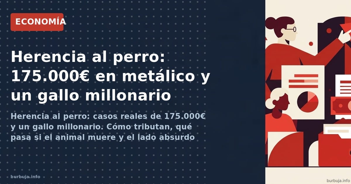 Herencia al perro: casos reales de 175.000€ y un gallo millonario. Cómo tributan, qué pasa si el animal muere y el lado absur