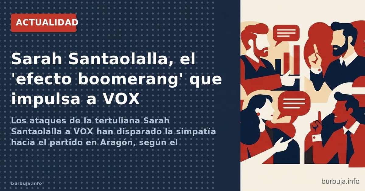 Los ataques de la tertuliana Sarah Santaolalla a VOX han disparado la simpatía hacia el partido en Aragón, según el análisis 