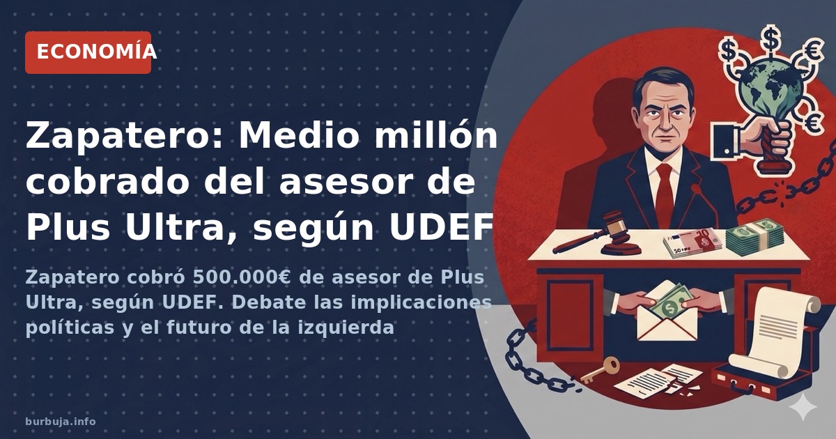 Zapatero cobró 500.000€ de asesor de Plus Ultra, según UDEF. Debate las implicaciones políticas y el futuro de la izquierda e