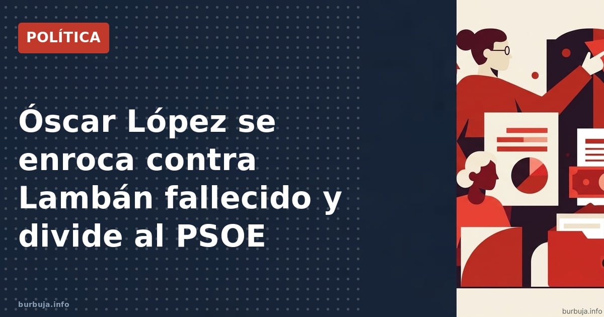Óscar López se ratifica en sus críticas al fallecido expresidente Lambán y no pide perdón. El PSOE se divide entre el respeto