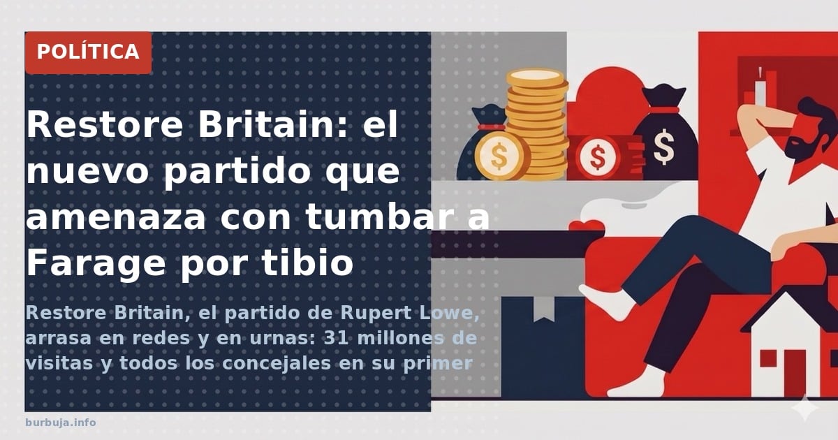 Restore Britain, el partido de Rupert Lowe, logra 31 millones de visitas en 24 horas y arrasa en su primer municipio. El labo