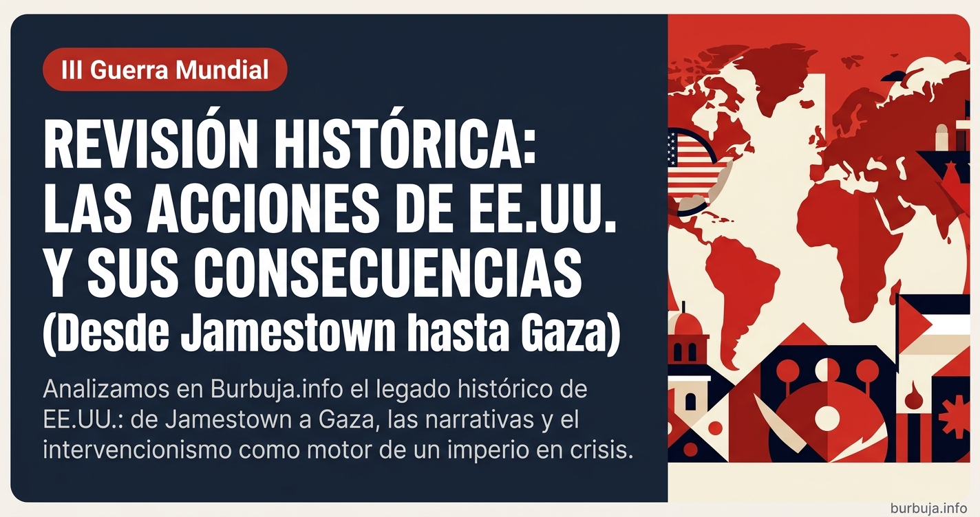 Analizamos en Burbuja.info el legado histórico de EE.UU.: de Jamestown a Gaza, el engaño y el intervencionismo como motor de 