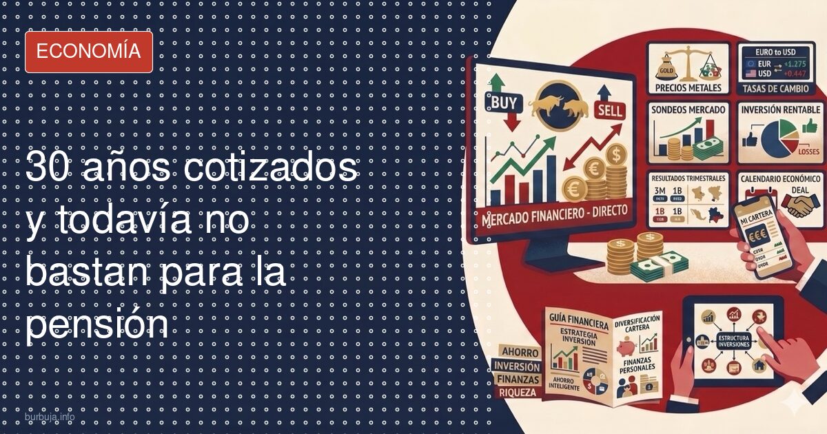 30 años cotizados y la pensión no cuadra: la realidad