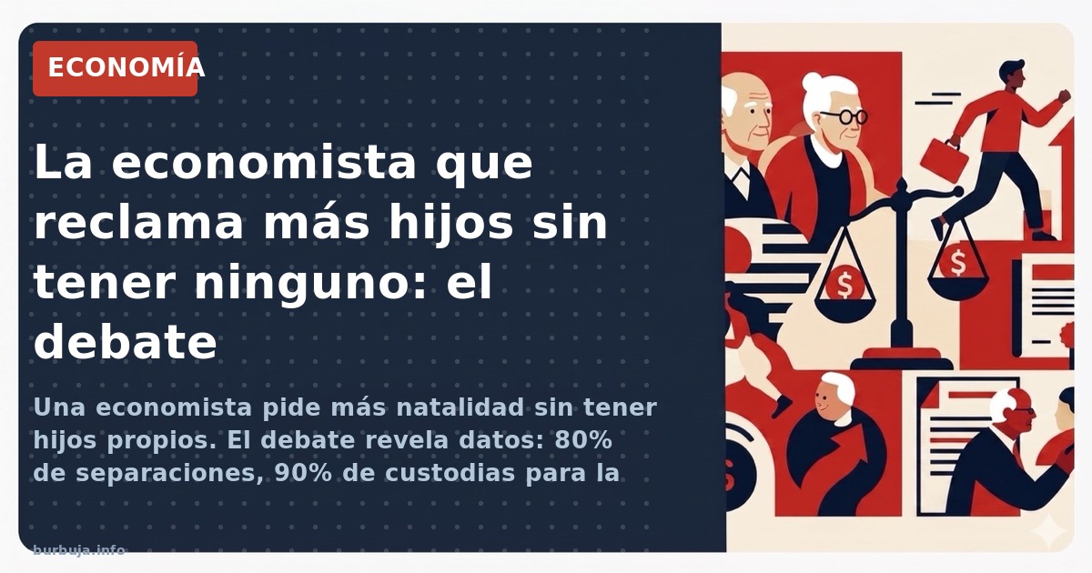 Una economista pide más natalidad sin tener hijos propios. El debate revela datos: 80% de separaciones, 90% de custodias para