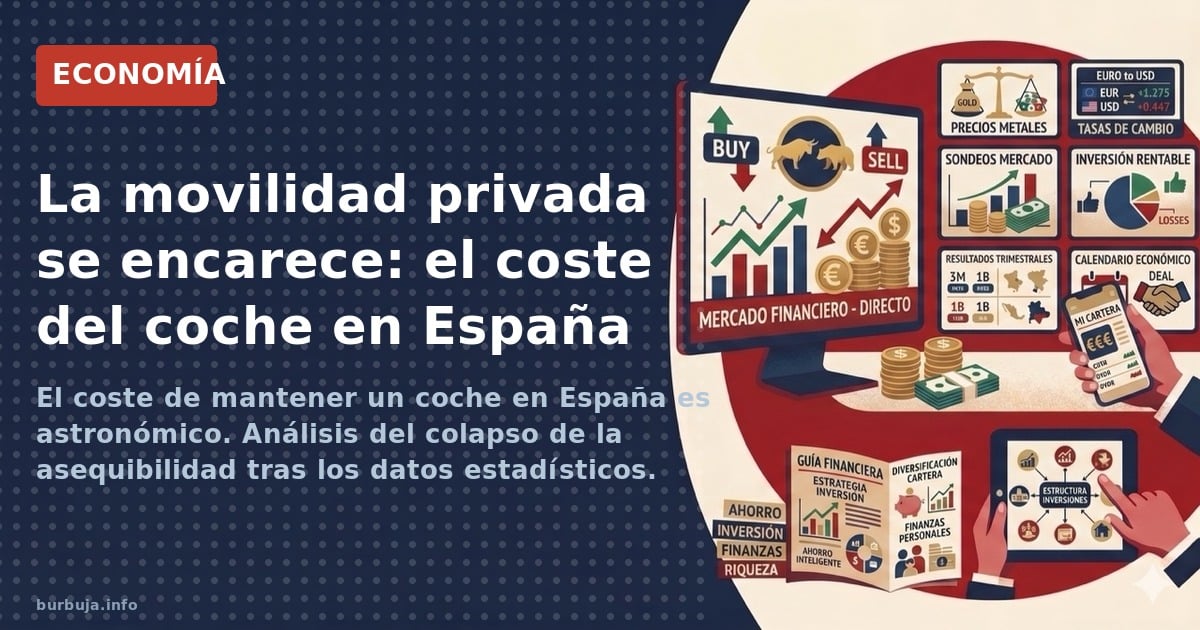 El coste de mantener un coche en España es astronómico. Análisis del colapso de la asequibilidad tras los datos estadísticos.