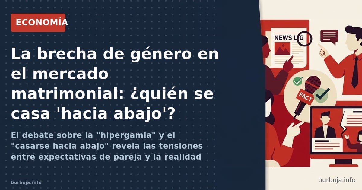 El debate sobre la "hipergamia" y el "casarse hacia abajo" revela las tensiones entre expectativas de pareja y la realidad ec