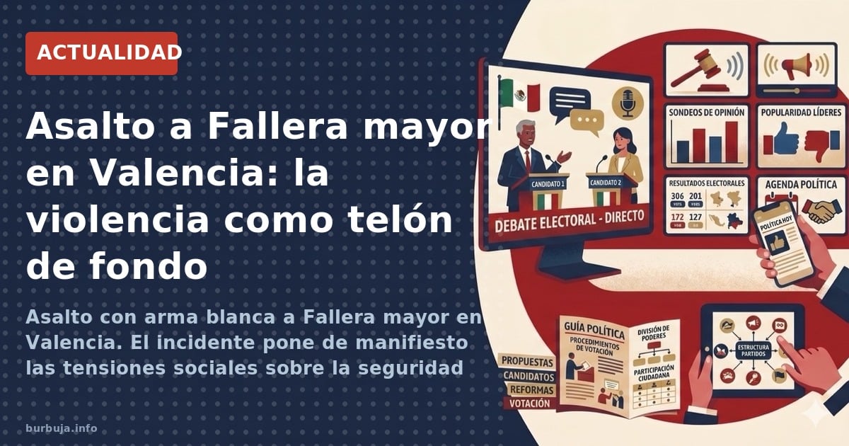 Asalto con arma blanca a Fallera mayor en Valencia. El incidente pone de manifiesto las tensiones sociales sobre la seguridad