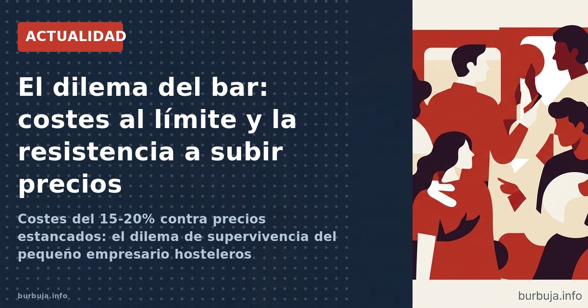 Costes del 15-20% contra precios estancados: el dilema de supervivencia del pequeño empresario hosteleros