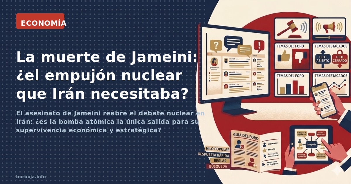 El asesinato de Jameini reabre el debate nuclear en Irán: ¿es la bomba atómica la única salida para su supervivencia económic