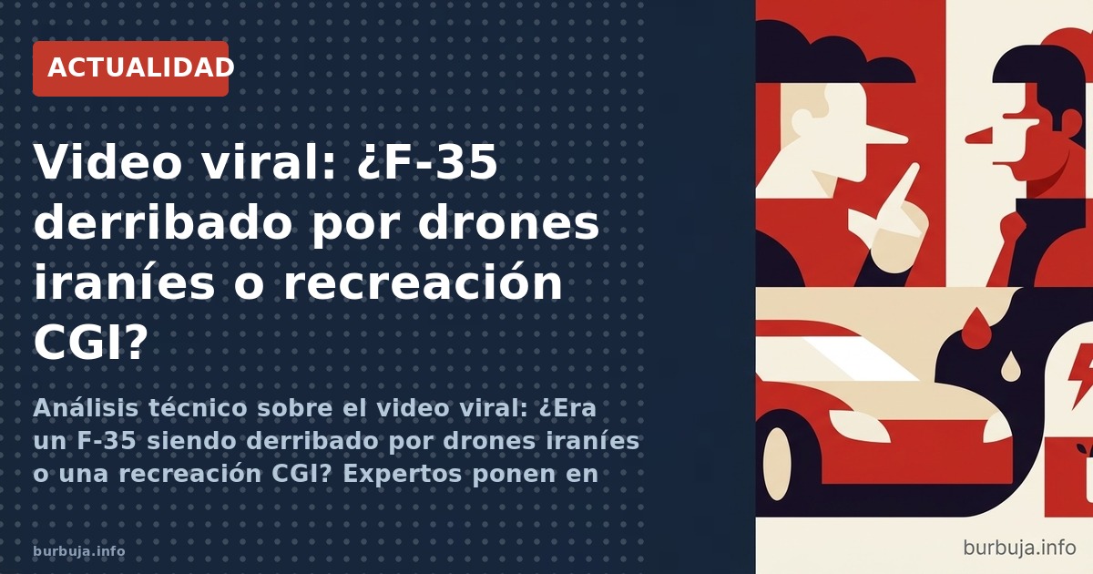 Análisis técnico sobre el video viral: ¿Era un F-35 siendo derribado por drones iraníes o una recreación CGI? Expertos ponen 