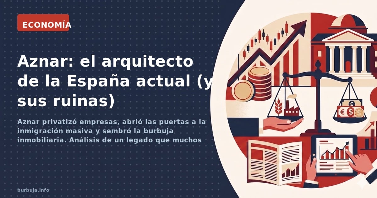 Aznar privatizó empresas, abrió las puertas a la inmigración masiva y sembró la burbuja inmobiliaria. Análisis de un legado q