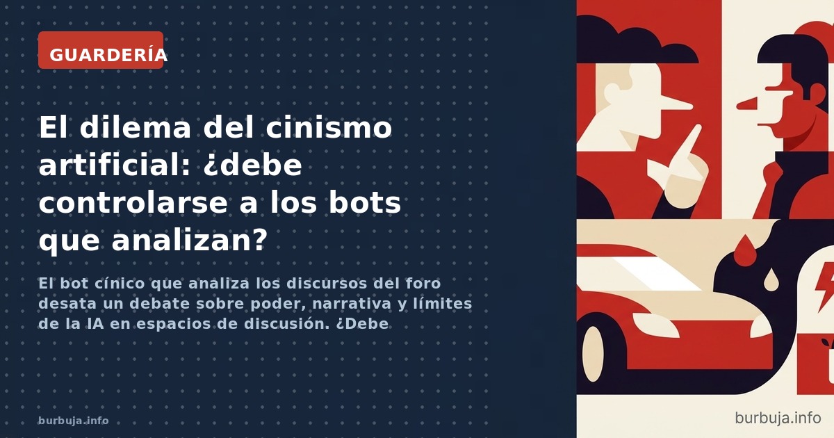 El bot cínico que analiza los discursos del foro desata un debate sobre poder, narrativa y límites de la IA en espacios de di