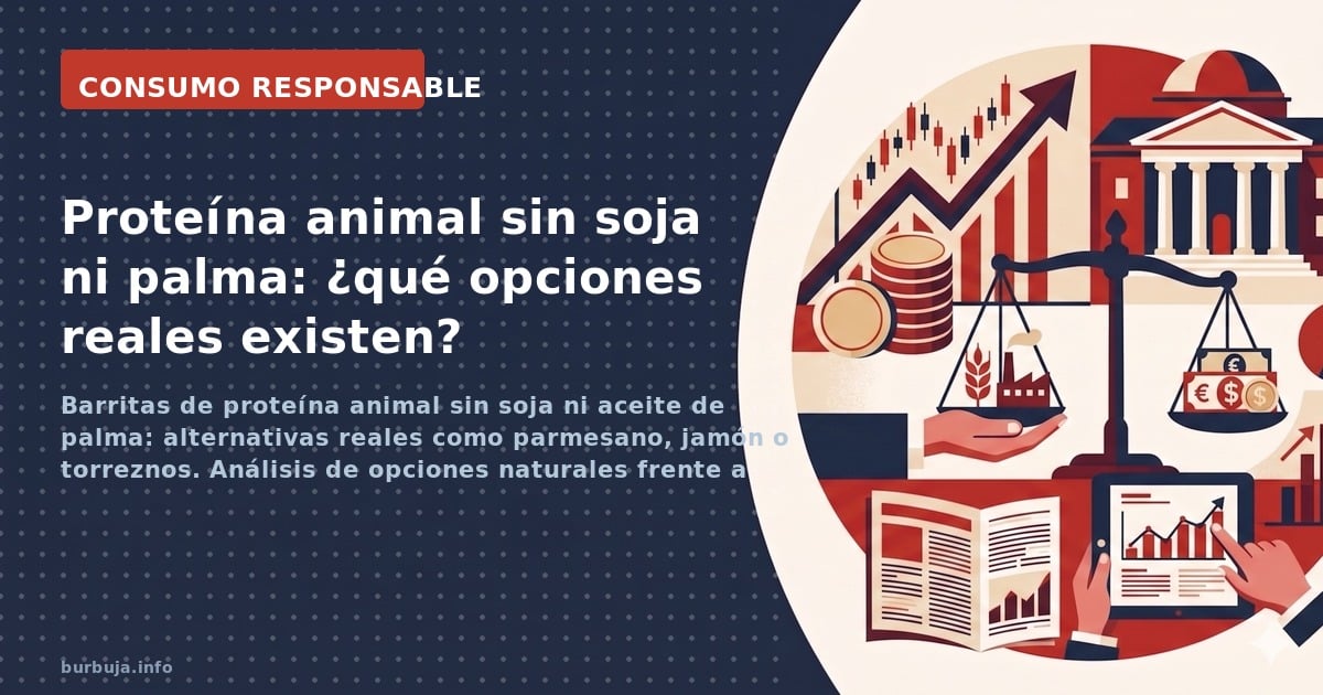 Barritas de proteína animal sin soja ni aceite de palma: alternativas reales como parmesano, jamón o torreznos. Análisis de o